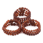 Baltic Amber Junior Bracelet Baroque Cognac Raw Finish - Wholesale Lot of 10pcs - 16cm / 6.3in - XB54C-RAW