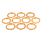 Baltic Amber Junior Bracelet Baroque Light Cognac Raw Finish - Wholesale Lot of 10pcs - 16cm / 6.3in - XB54LC-RAW