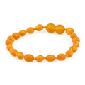 Baltic Amber Junior Bracelet Olive Light Cognac Matte Finish - Wholesale Lot of 10pcs - 16cm / 6.3in - XO54LCM