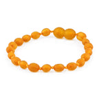 Baltic Amber Junior Bracelet Olive Light Cognac Matte Finish - Wholesale Lot of 10pcs - 16cm / 6.3in - XO54LCM