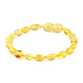 Baltic Amber Junior Bracelet Olive Yellow Glossy Finish - Wholesale Lot of 10pcs - 16cm / 6.3in - XO54Y