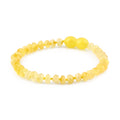 Baltic Amber Junior Bracelet Roundel Milky Yellow Glossy Finish - Wholesale Lot of 10pcs - 16cm / 6.3in - XR53MY