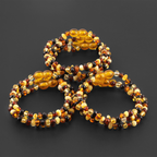 BALTIC AMBER JUNIOR BRACELETS LOT OF 10pcs - BAROQUE. XB43M