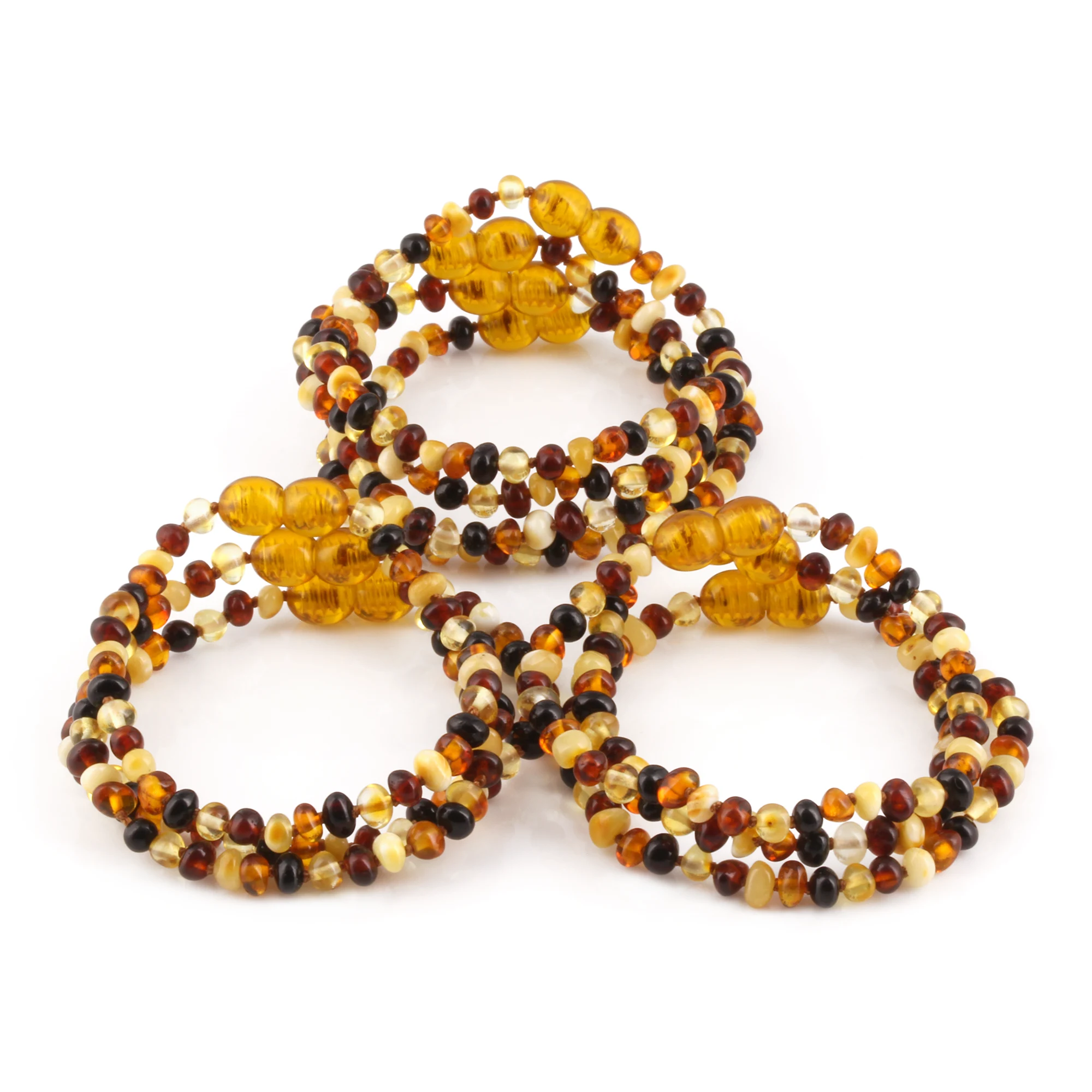 BALTIC AMBER JUNIOR BRACELETS LOT OF 10pcs - BAROQUE. XB43M