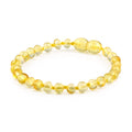 Baltic Amber Junior Bracelet Baroque Yellow Glossy Finish - Wholesale Lot of 10pcs - 16cm / 6.3in - XB54Y