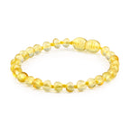Baltic Amber Junior Bracelet Baroque Yellow Glossy Finish - Wholesale Lot of 10pcs - 16cm / 6.3in - XB54Y