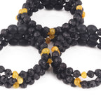 Baltic Amber Junior Bracelet Baroque Black Rough Finish - Wholesale Lot of 10 - 16cm / 6.3in - BLE260