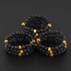 Baltic Amber Junior Bracelet Baroque Black Rough Finish - Wholesale Lot of 10 - 16cm / 6.3in - BLE260