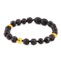 Baltic Amber Junior Bracelet Baroque Black Rough Finish - Wholesale Lot of 10 - 16cm / 6.3in - BLE260