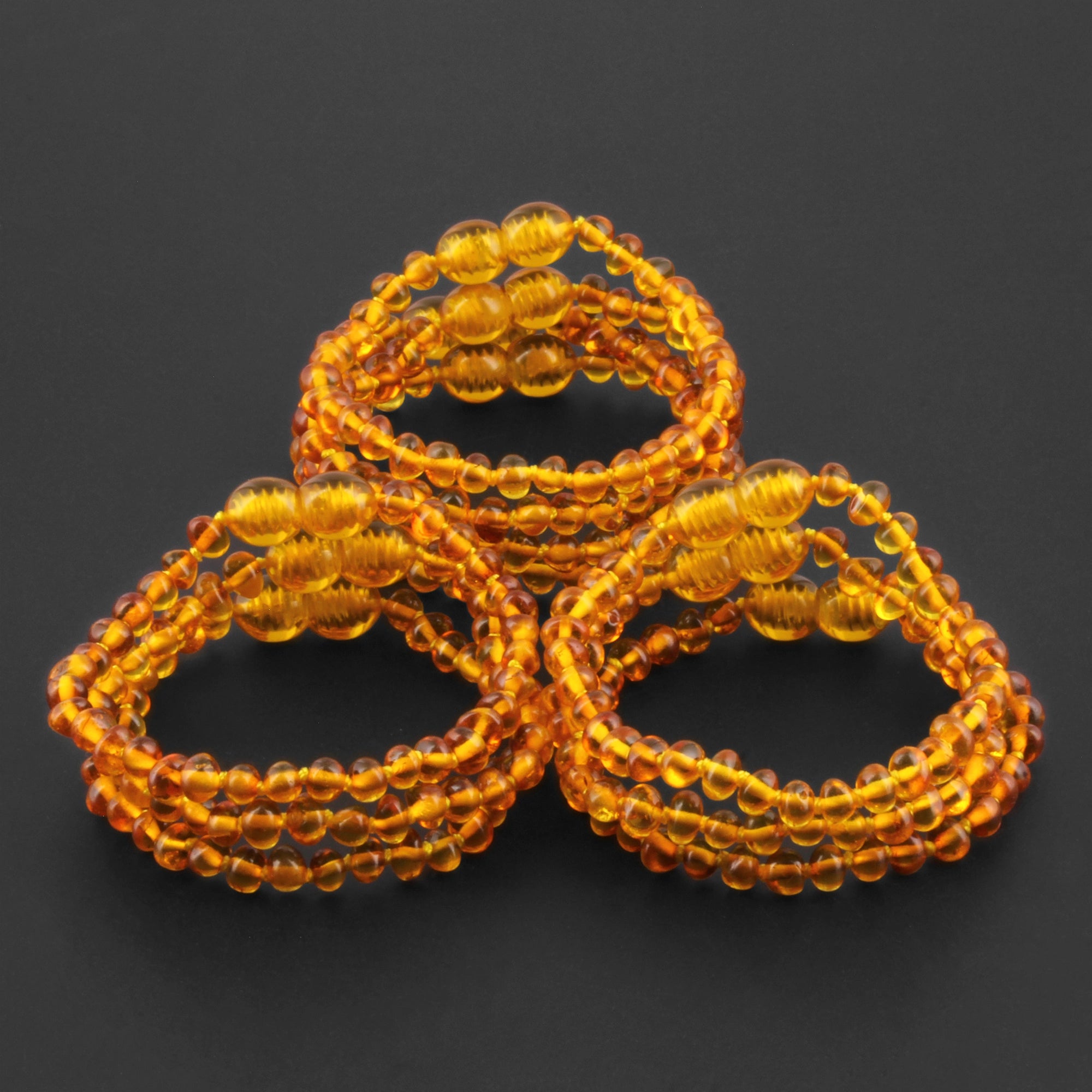 BALTIC AMBER JUNIOR BRACELETS LOT OF 10pcs - BAROQUE. XB43LC