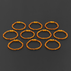 Baltic Amber Junior Bracelet Baroque Light Cognac Glossy Finish - Wholesale Lot of 10pcs - 16cm / 6.3in - XB54LC