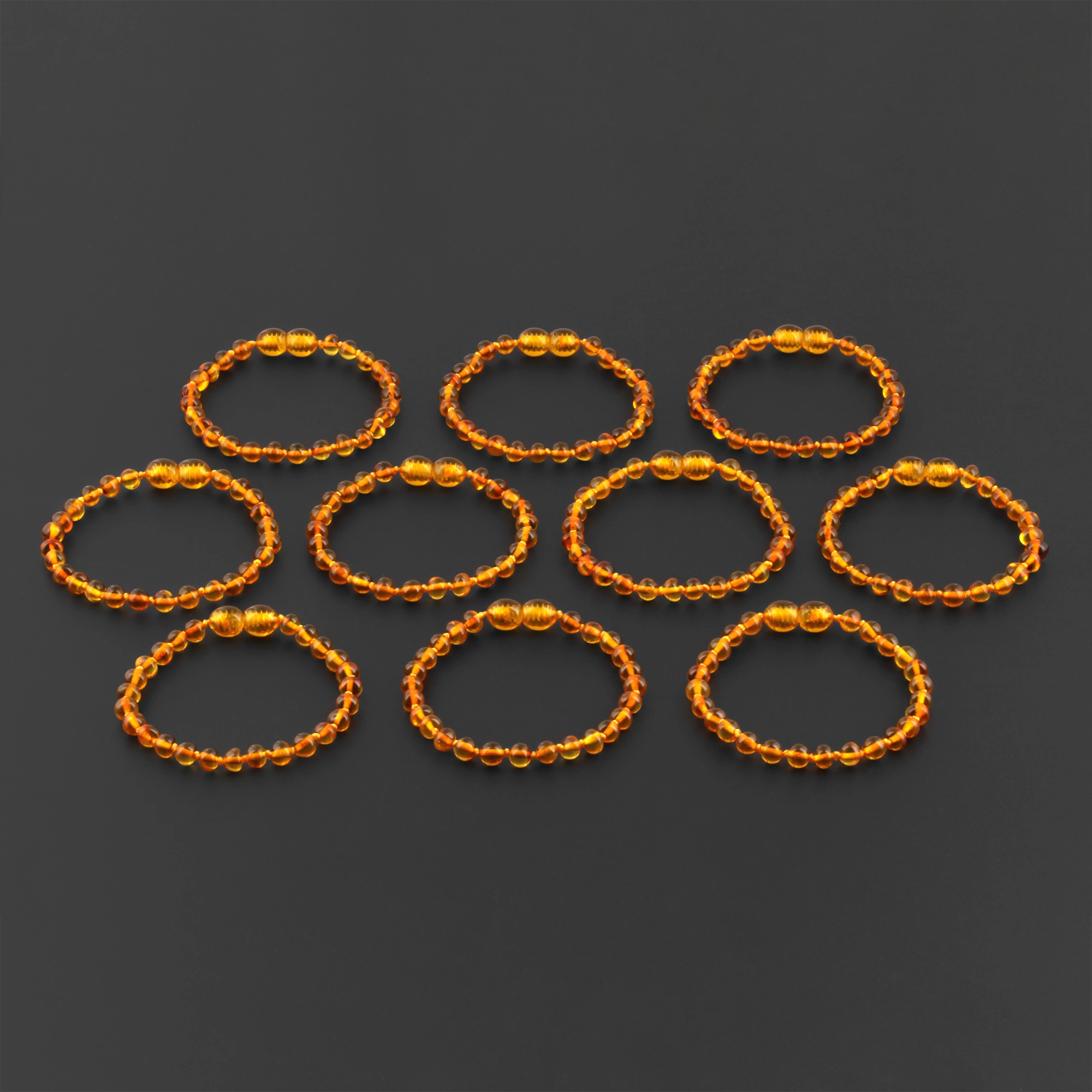 BALTIC AMBER JUNIOR BRACELETS LOT OF 10pcs - BAROQUE. XB54LC