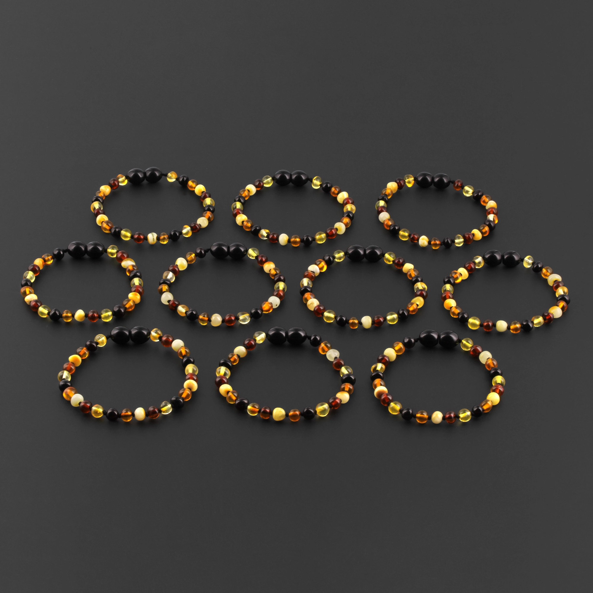 BALTIC AMBER JUNIOR BRACELETS LOT OF 10pcs - BAROQUE. XB54M2