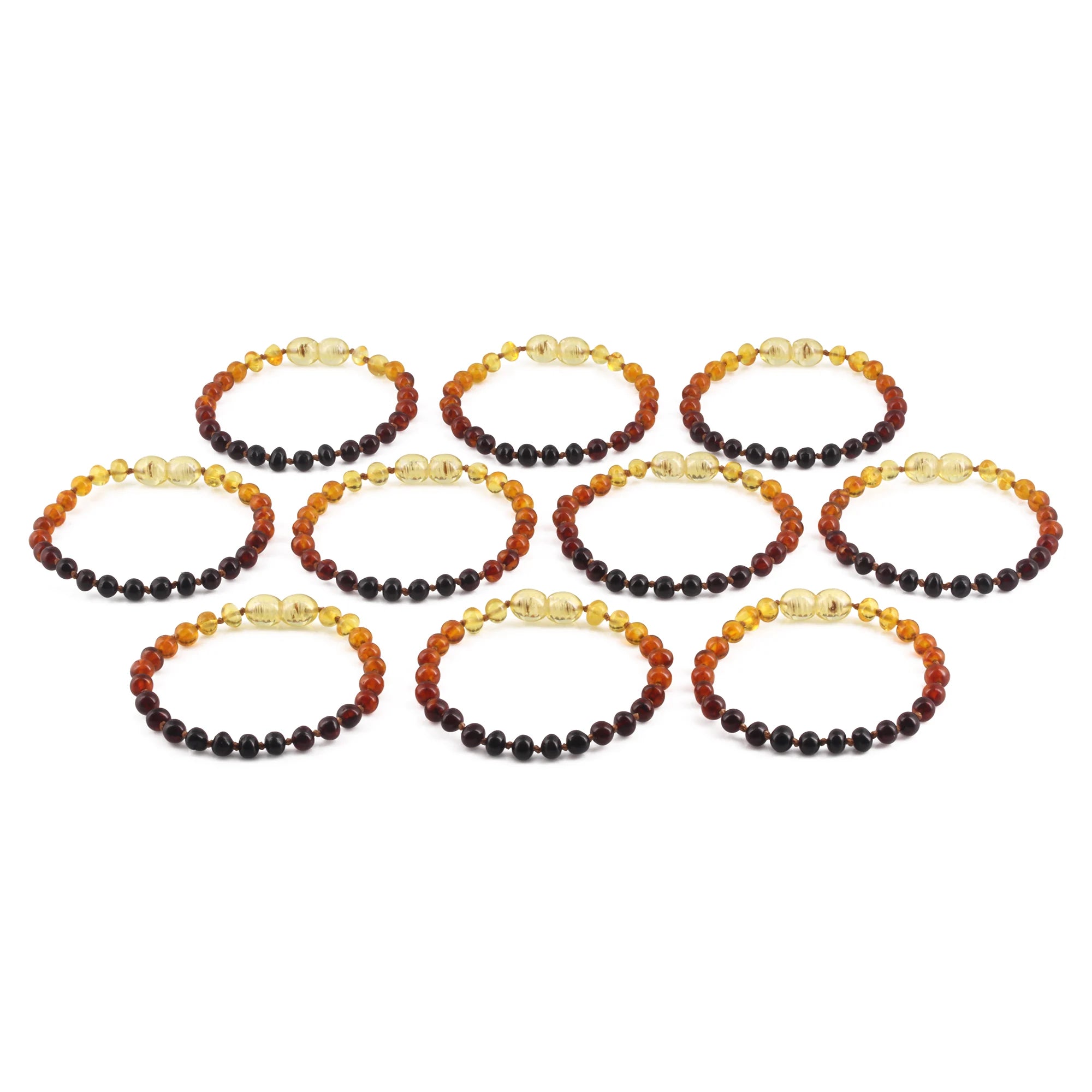 BALTIC AMBER JUNIOR BRACELETS LOT OF 10pcs - BAROQUE. XB54R1