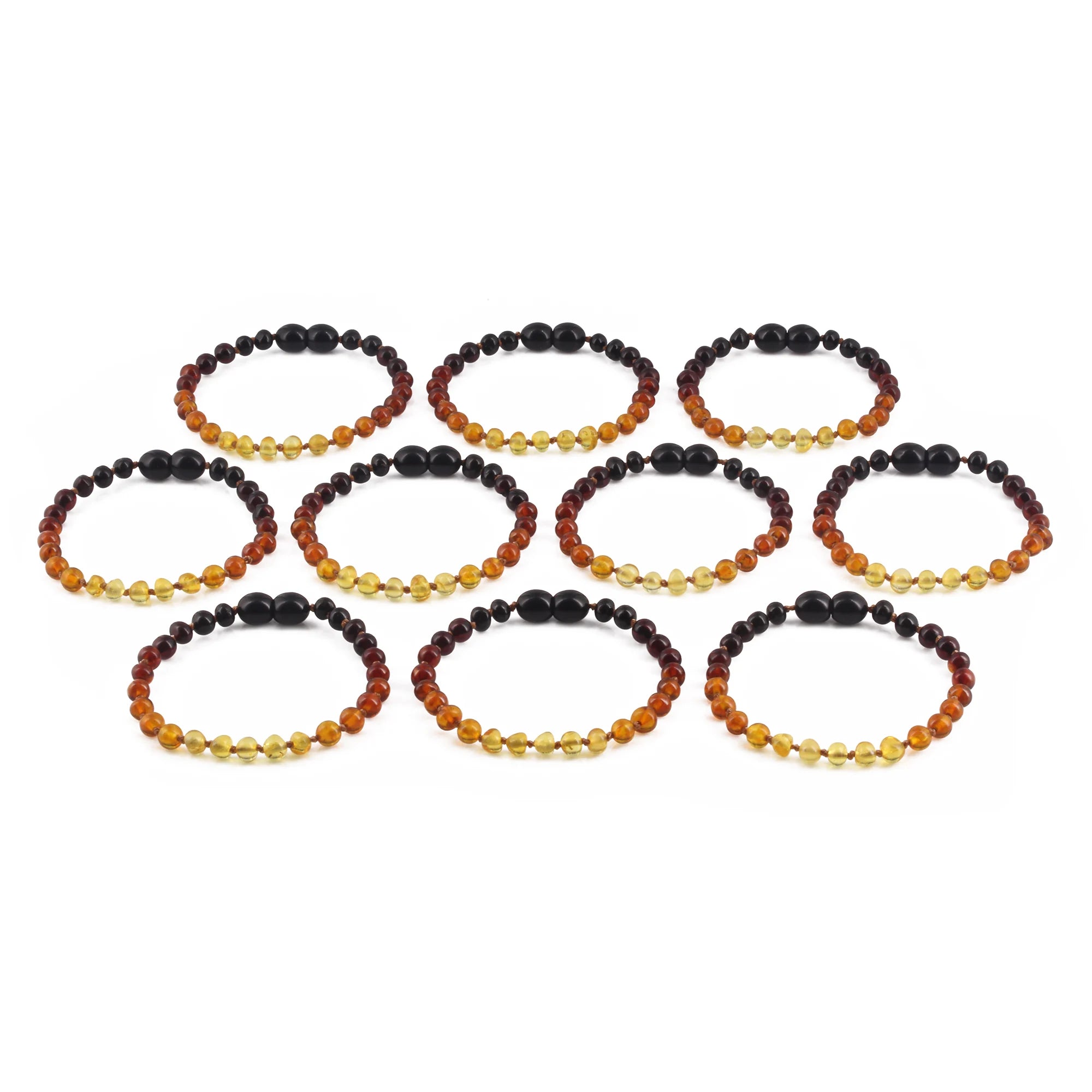 BALTIC AMBER JUNIOR BRACELETS LOT OF 10pcs - BAROQUE. XB54R2