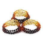 BALTIC AMBER JUNIOR BRACELETS LOT OF 10pcs - BAROQUE. XB54R1