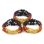 BALTIC AMBER JUNIOR BRACELETS LOT OF 10pcs - BAROQUE. XB54R2