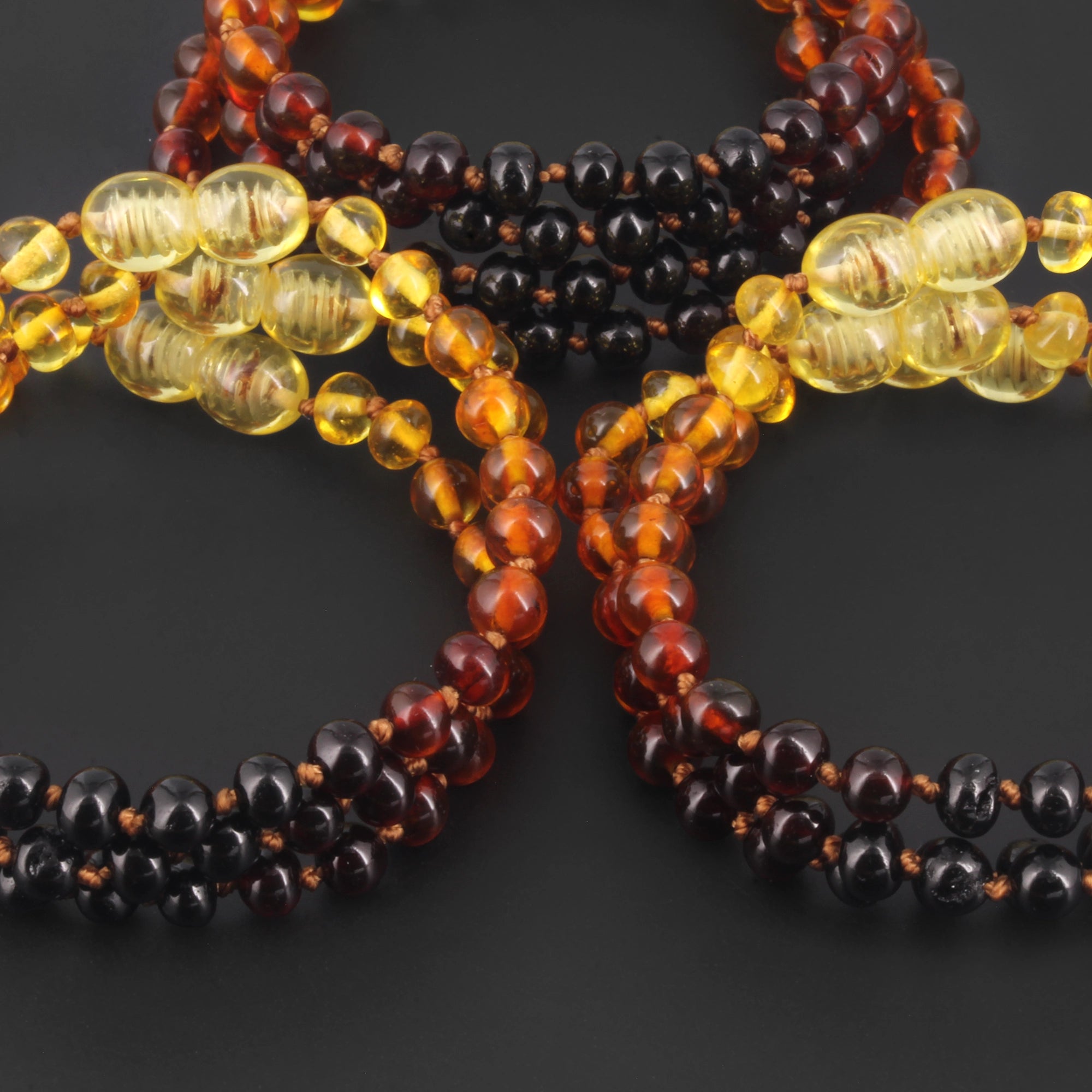 BALTIC AMBER JUNIOR BRACELETS LOT OF 10pcs - BAROQUE. XB54R1