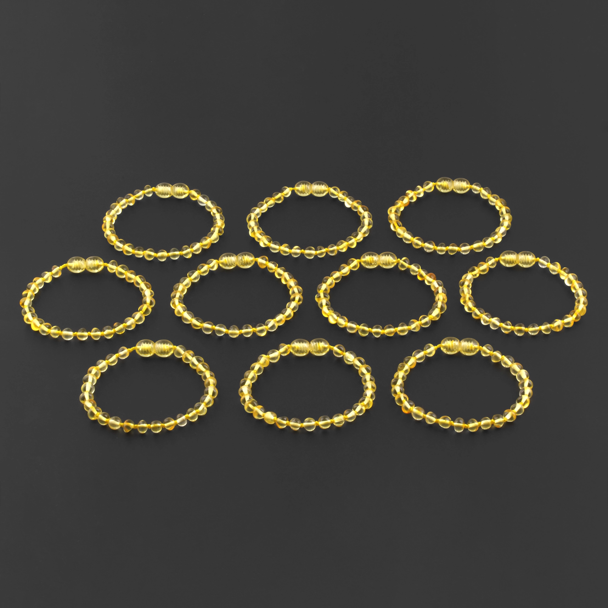 BALTIC AMBER JUNIOR BRACELETS LOT OF 10pcs - BAROQUE. XB54Y