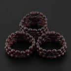 Baltic Amber Junior Bracelet Olive Dark Cognac Matte Finish - Wholesale Lot of 10pcs - 16cm / 6.3in - XO54DCM