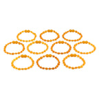 Baltic Amber Junior Bracelet Olive Light Cognac Matte Finish - Wholesale Lot of 10pcs - 16cm / 6.3in - XO54LCM
