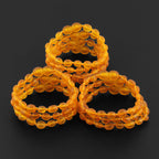 Baltic Amber Junior Bracelet Olive Light Cognac Matte Finish - Wholesale Lot of 10pcs - 16cm / 6.3in - XO54LCM