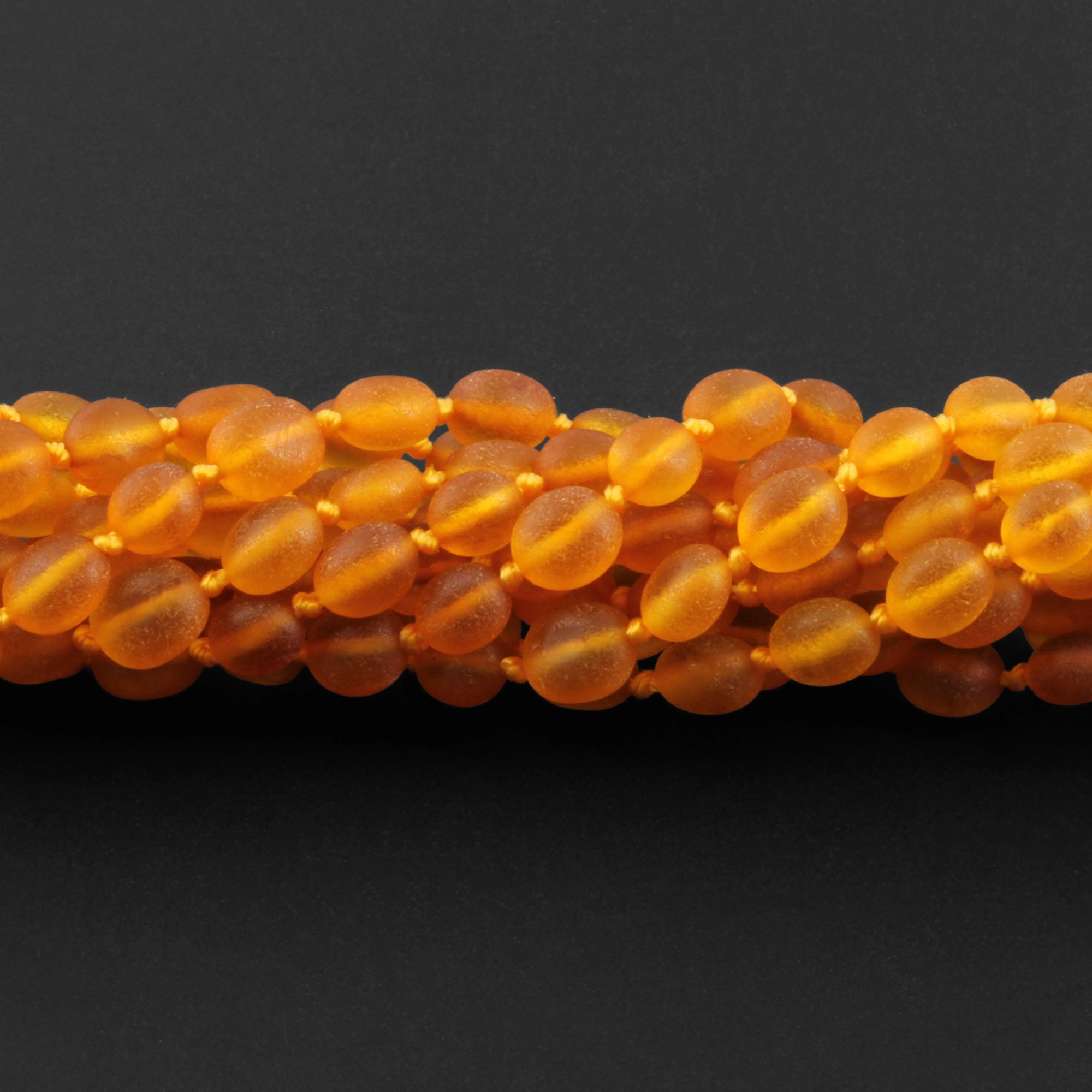 Baltic Amber Junior Bracelet Olive Light Cognac Matte Finish - Wholesale Lot of 10pcs - 16cm / 6.3in - XO54LCM