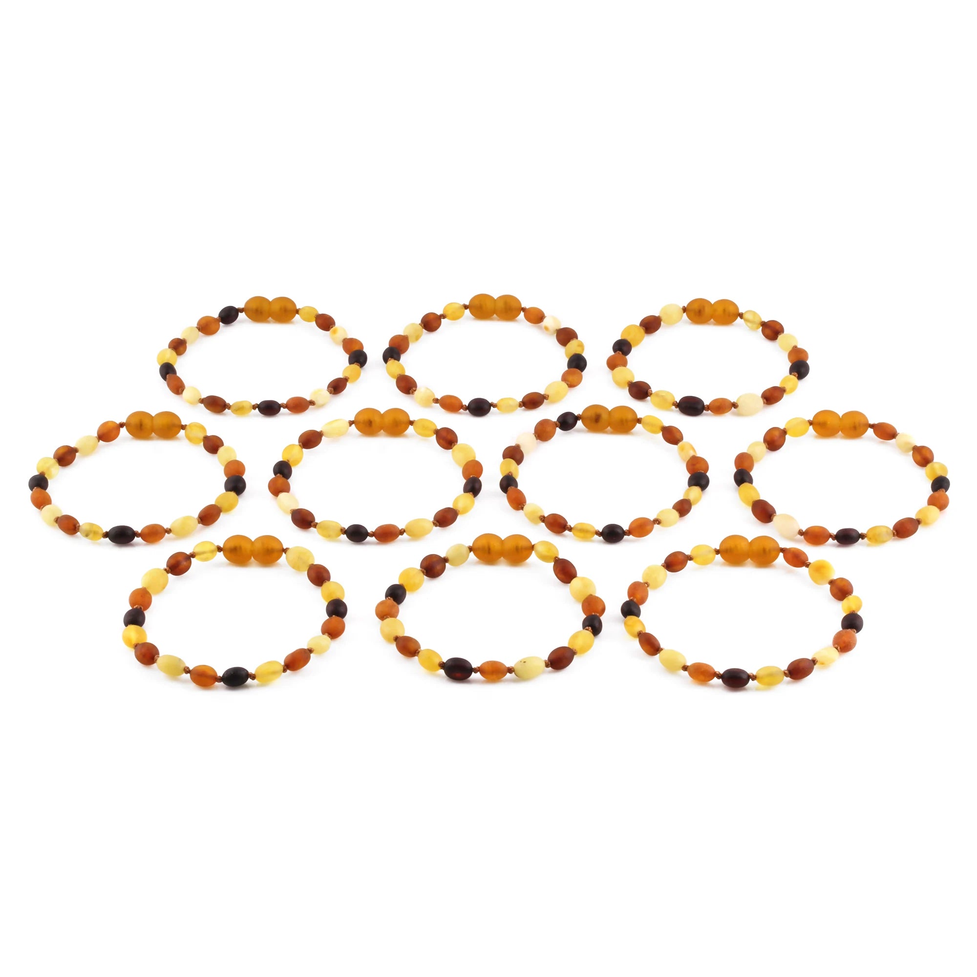 BALTIC AMBER JUNIOR BRACELETS LOT OF 10pcs - OLIVE. XO54MM