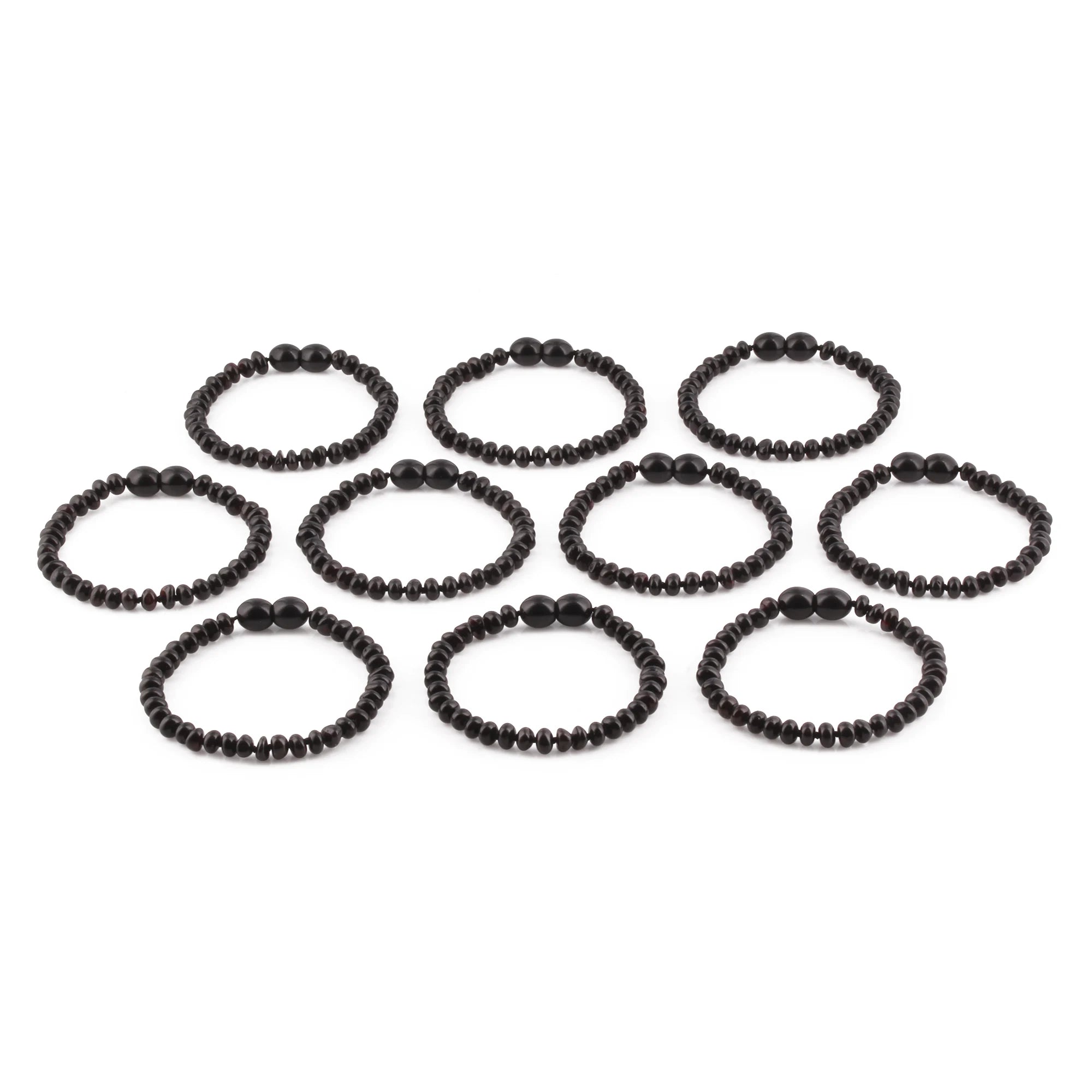 BALTIC AMBER JUNIOR BRACELETS LOT OF 10pcs - ROUNDEL. XR53B