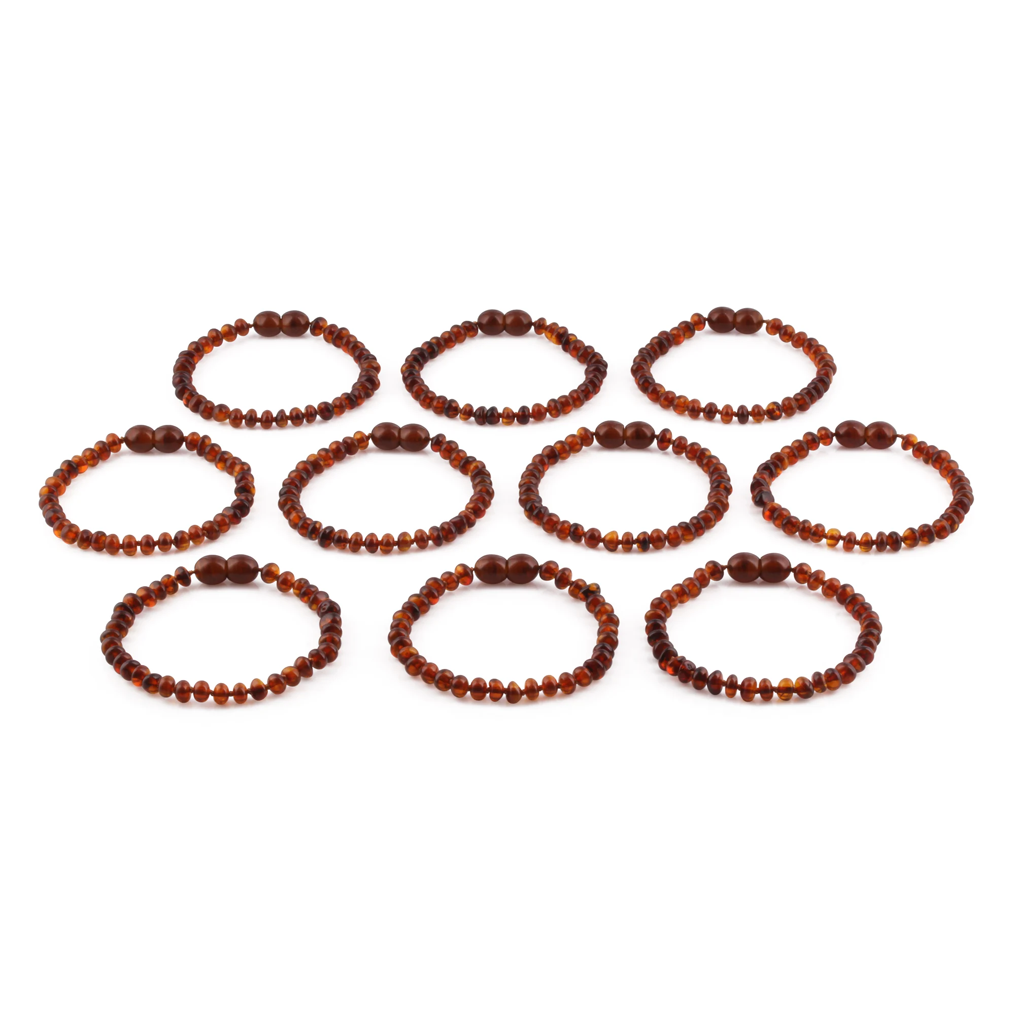 BALTIC AMBER JUNIOR BRACELETS LOT OF 10pcs - ROUNDEL. XR53C
