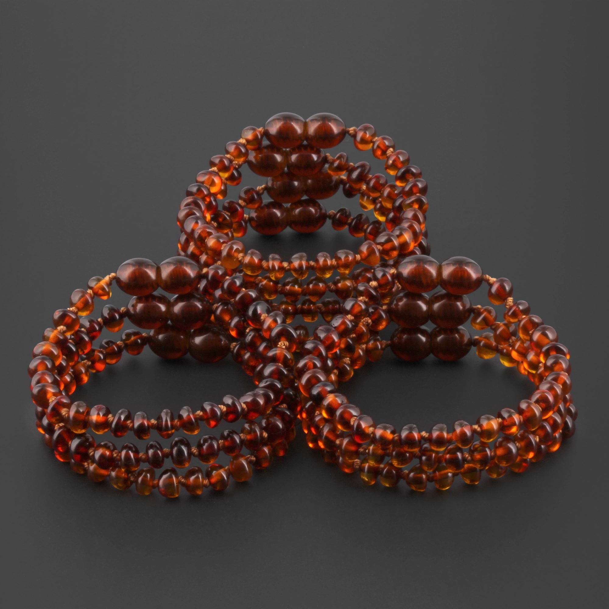 BALTIC AMBER JUNIOR BRACELETS LOT OF 10pcs - ROUNDEL. XR53C