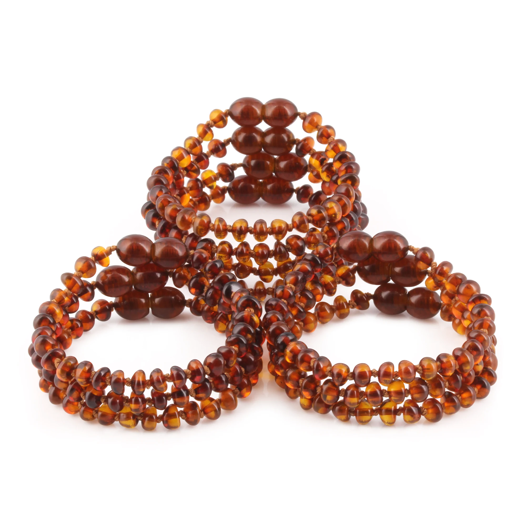 BALTIC AMBER JUNIOR BRACELETS LOT OF 10pcs - ROUNDEL. XR53C