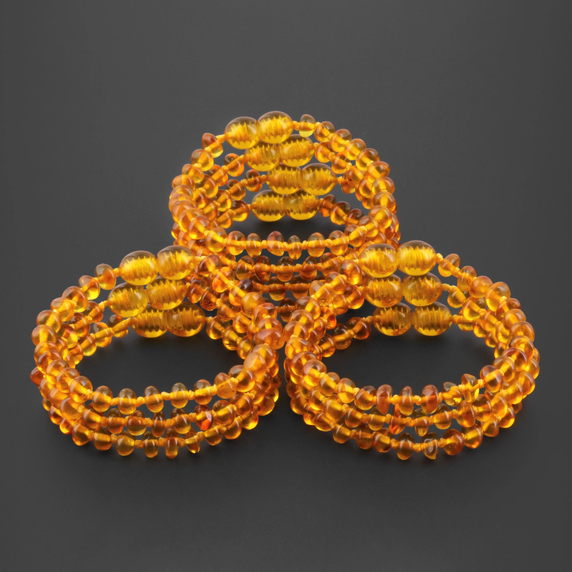 BALTIC AMBER JUNIOR BRACELETS LOT OF 10pcs - ROUNDEL. XR53LC