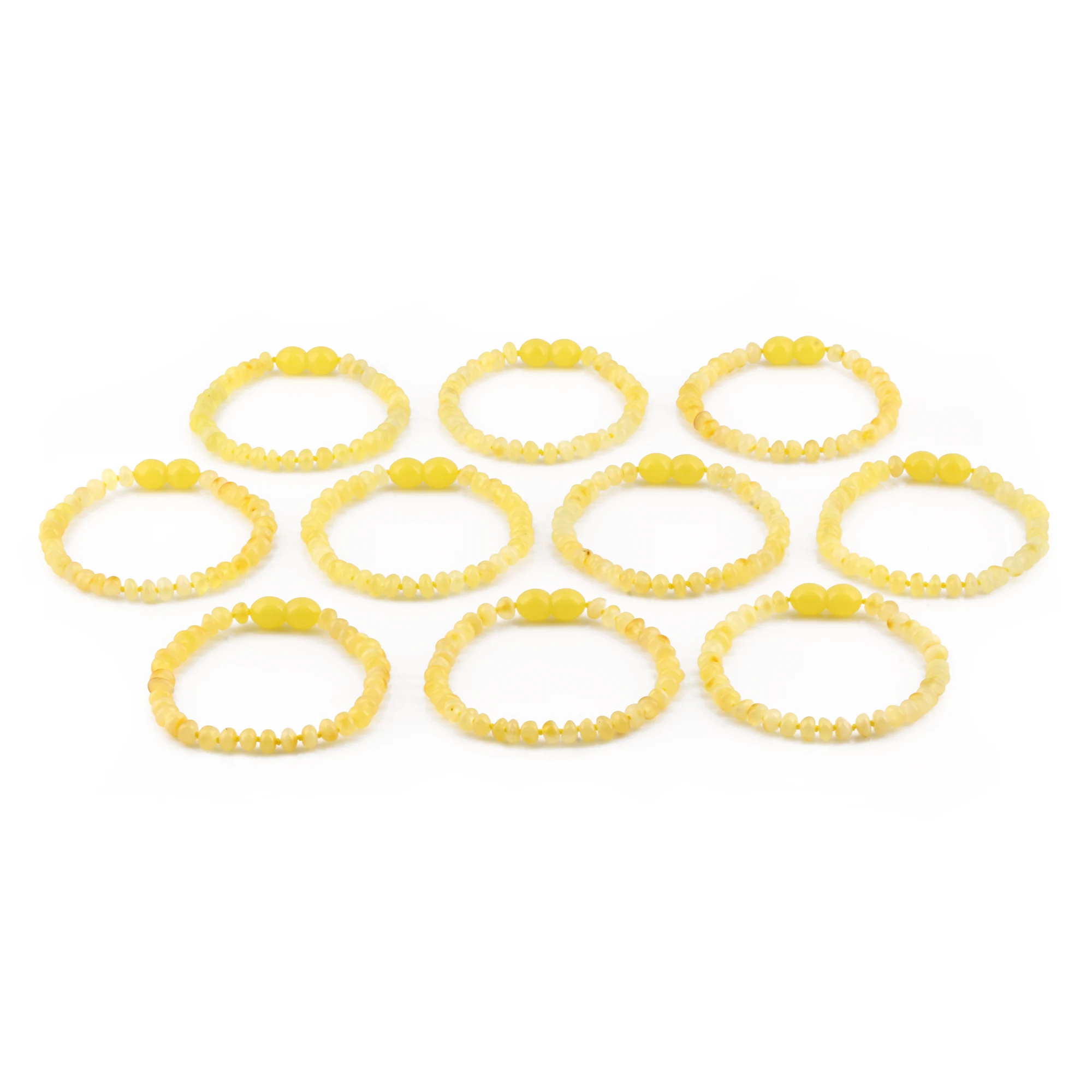 BALTIC AMBER JUNIOR BRACELETS LOT OF 10pcs - ROUNDEL. XR53MY