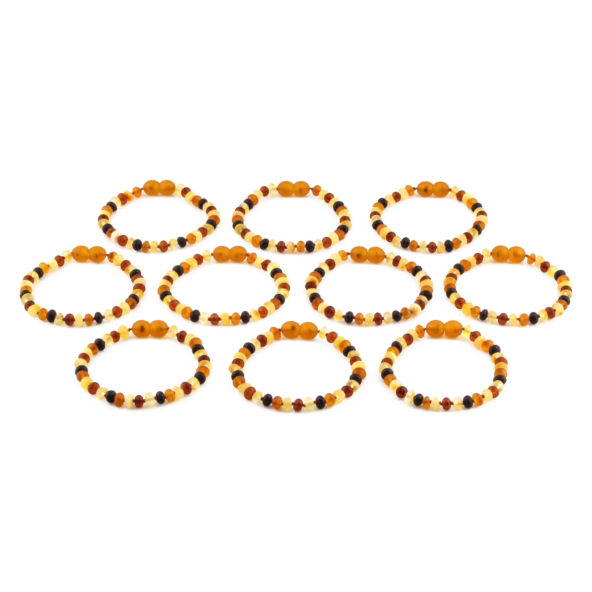 BALTIC AMBER JUNIOR BRACELETS LOT OF 10pcs - ROUNDEL. XR53MM