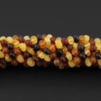 Baltic Amber Junior Bracelet Roundel Multicolor Matte Finish - Wholesale Lot of 10pcs - 16cm / 6.3in - XR53MM