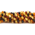Baltic Amber Junior Bracelet Roundel Multicolor Matte Finish - Wholesale Lot of 10pcs - 16cm / 6.3in - XR53MM