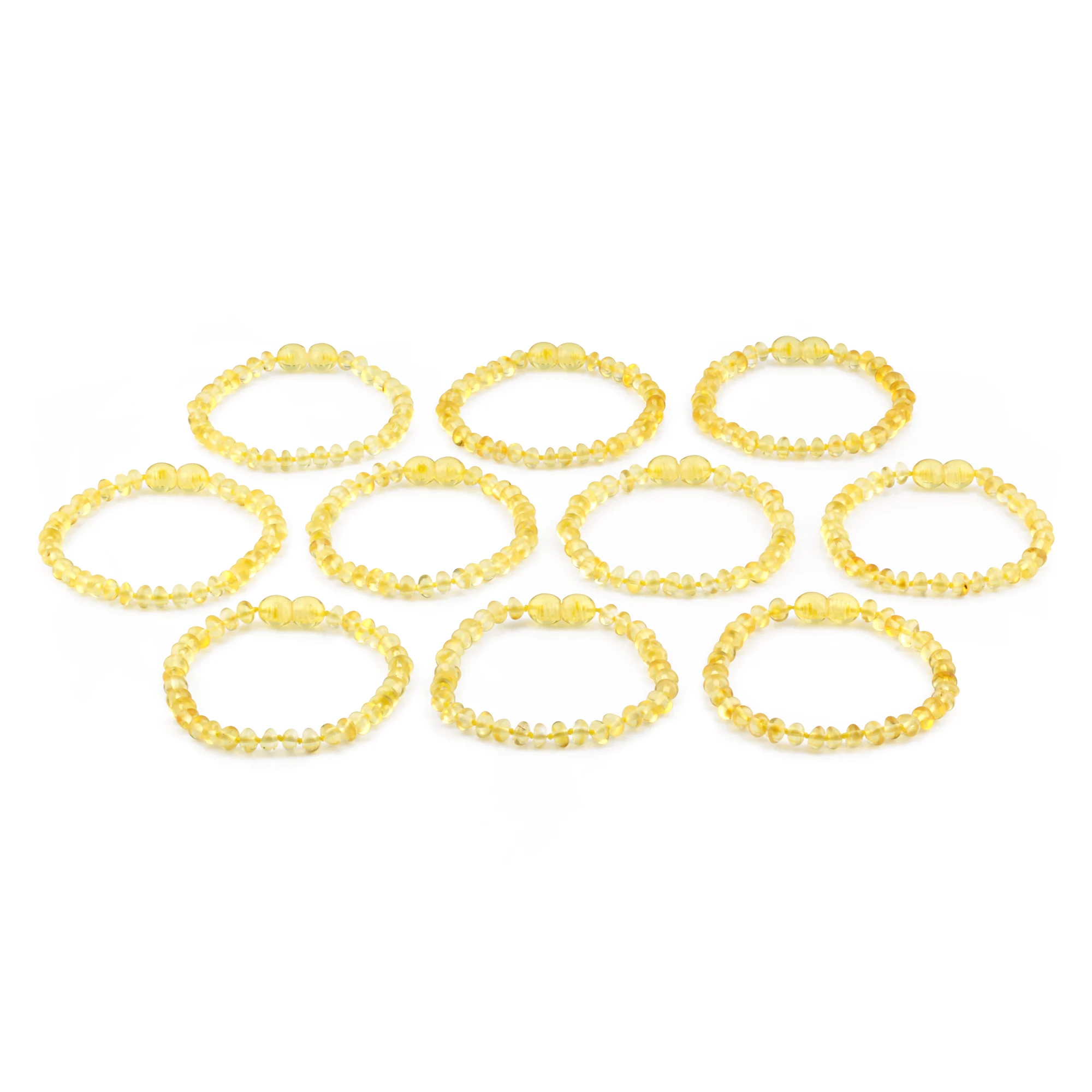 BALTIC AMBER JUNIOR BRACELETS LOT OF 10pcs - ROUNDEL. XR53Y