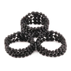 Baltic Amber Junior Bracelet Baroque Black Raw Finish - Wholesale Lot of 10pcs - 16cm / 6.3in - XB54B-RAW