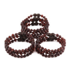 Baltic Amber Junior Bracelet Baroque Dark Cognac Raw Finish - Wholesale Lot of 10pcs - 16cm / 6.3in - XB54DC-RAW