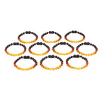 Baltic Amber Junior Bracelet Baroque Rainbow Raw Finish - Wholesale Lot of 10pcs - 16cm / 6.3in - XB54R2-RAW