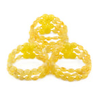 Baltic Amber Junior Bracelet Olive Milky Yellow Glossy Finish - Wholesale Lot of 10pcs - 16cm / 6.3in - XO54MY