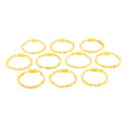 Baltic Amber Junior Bracelet Olive Milky Yellow Glossy Finish - Wholesale Lot of 10pcs - 16cm / 6.3in - XO54MY