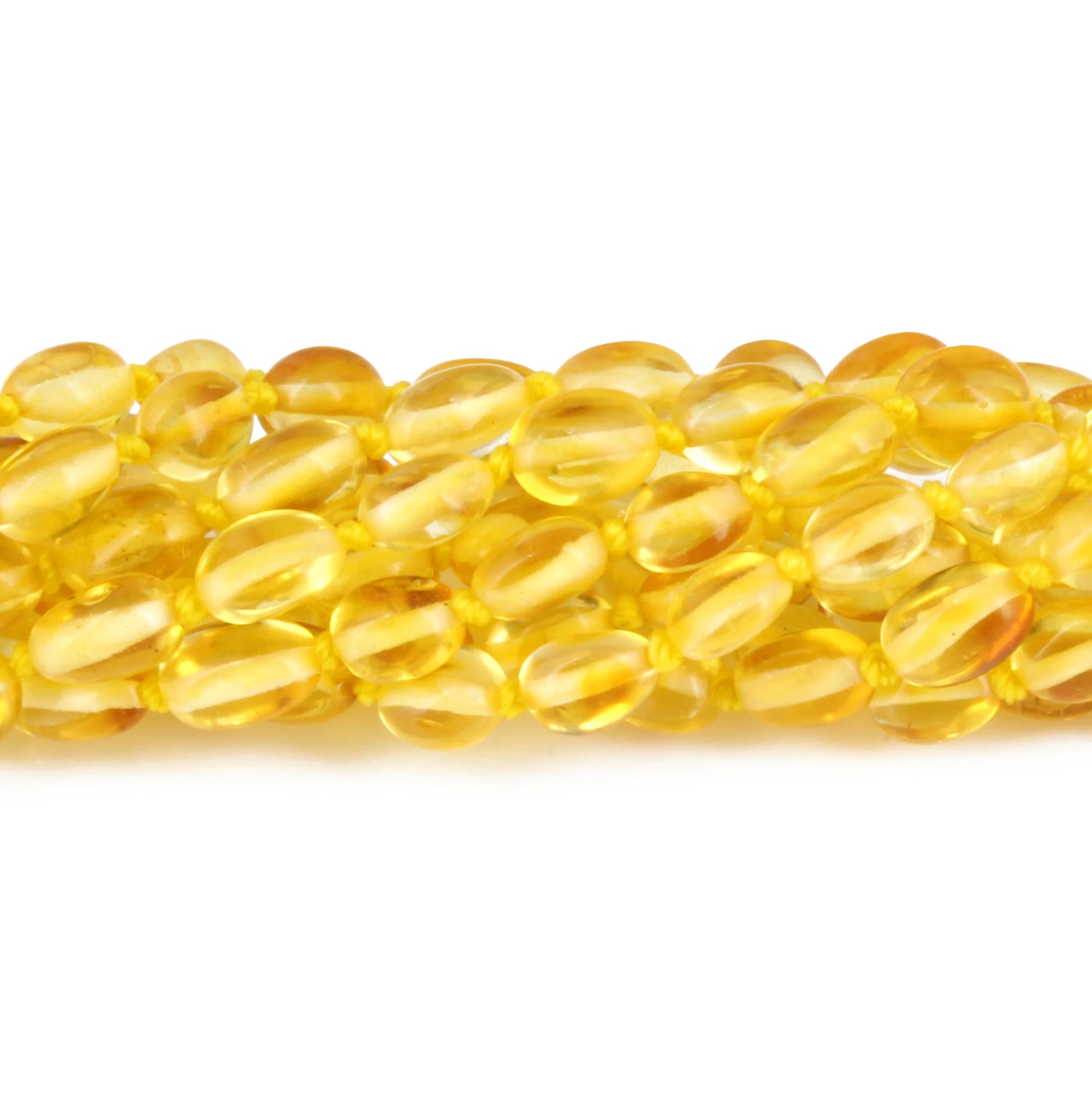 Baltic Amber Junior Bracelet Olive Yellow Glossy Finish - Wholesale Lot of 10pcs - 16cm / 6.3in - XO54Y