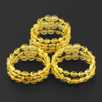 Baltic Amber Junior Bracelet Olive Yellow Glossy Finish - Wholesale Lot of 10pcs - 16cm / 6.3in - XO54Y