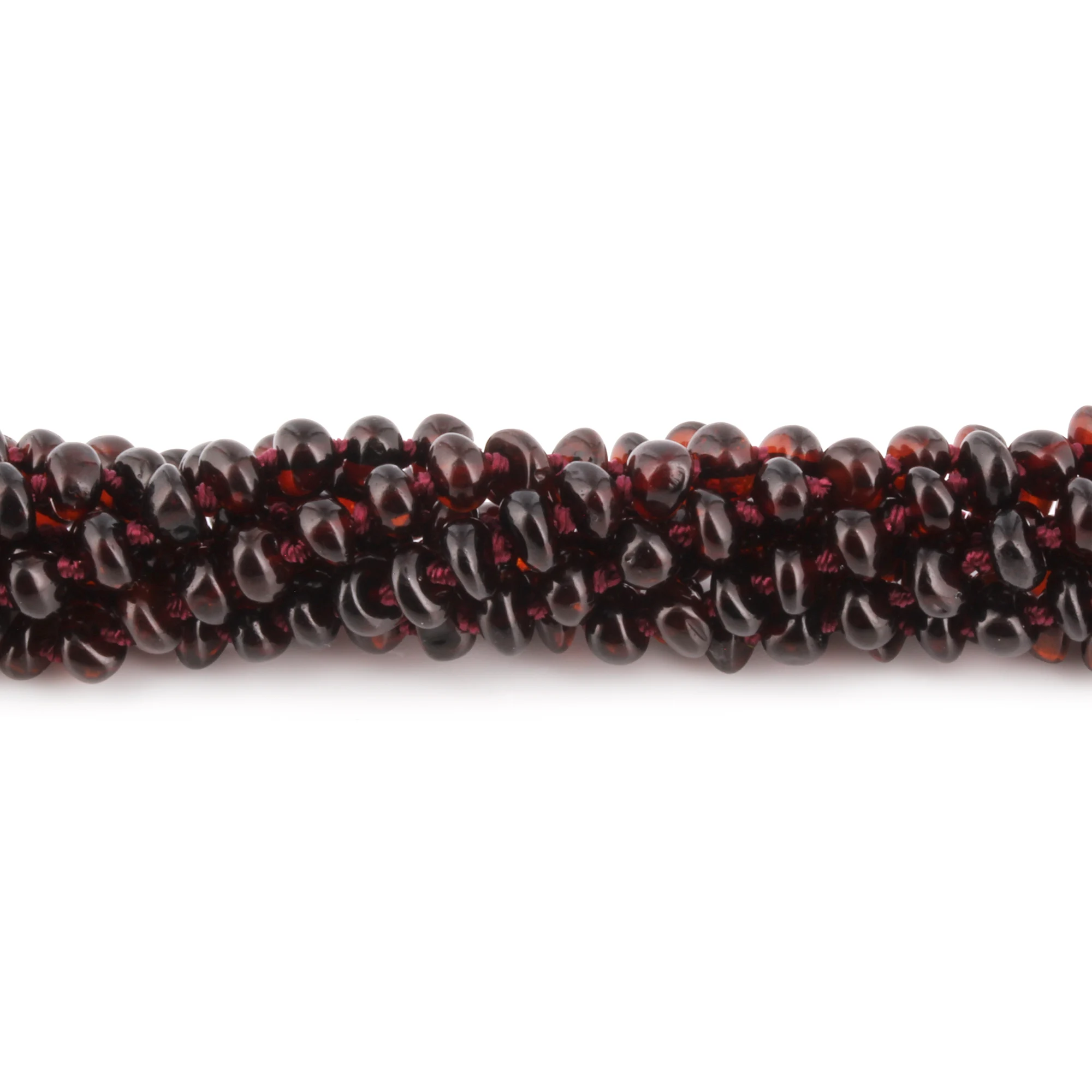 Baltic Amber Junior Bracelet Roundel Dark Cognac Glossy Finish - Wholesale Lot of 10pcs - 16cm / 6.3in - XR53DC