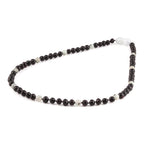 Baltic Amber & Kiwi Jasper Junior Necklace Baroque Black Glossy Finish - Wholesale Lot of 10pcs - 38cm / 15in - JN90-S