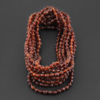 Baltic Amber Junior Necklace Baroque Cognac Raw Finish - Wholesale Lot of 10pcs - 38cm / 15in - XB54C-RAW