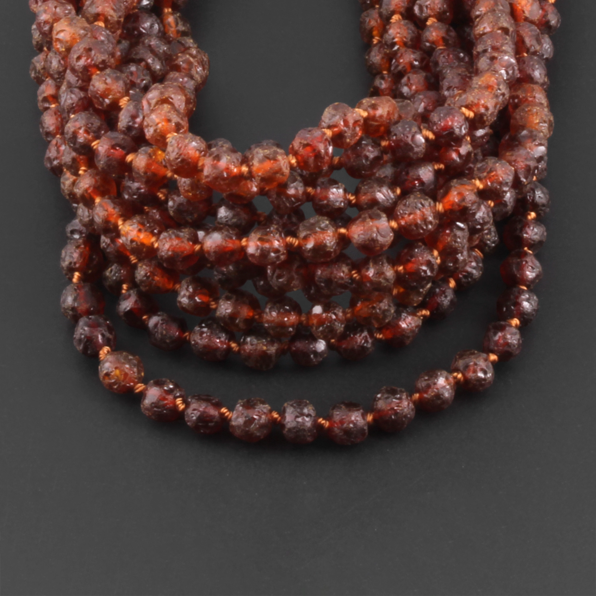 Baltic Amber Junior Necklace Baroque Cognac Raw Finish - Wholesale Lot of 10pcs - 38cm / 15in - XB54C-RAW