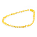 Baltic Amber Junior Necklace Baroque Milky Yellow Glossy Finish - Wholesale Lot of 10pcs - 38cm / 15in - XB54MY